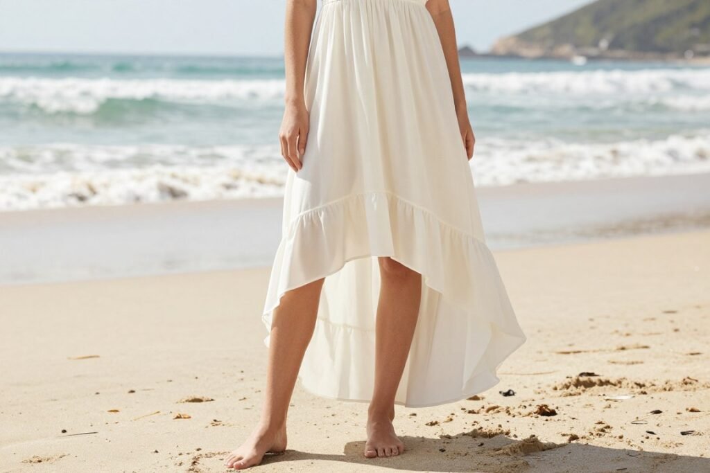 high-low hem beach wedding