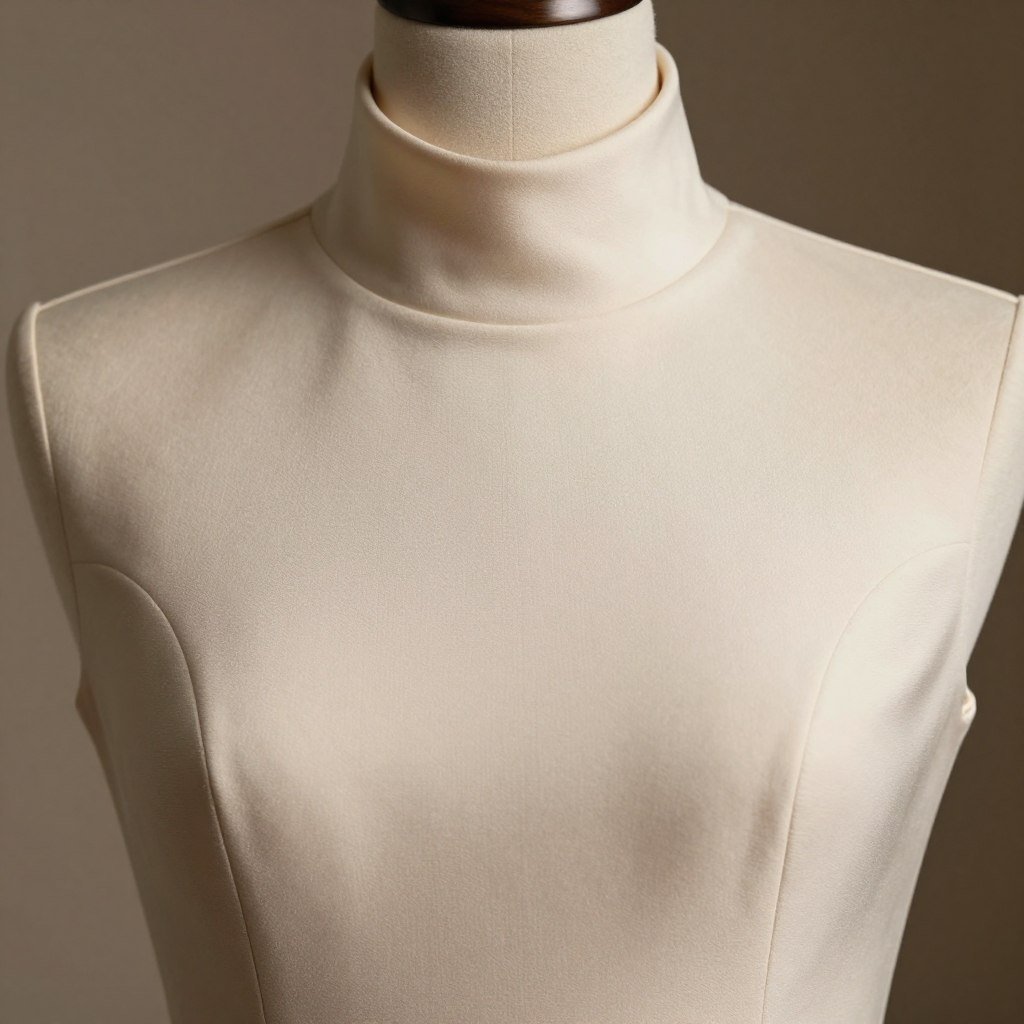 high neck dress detail