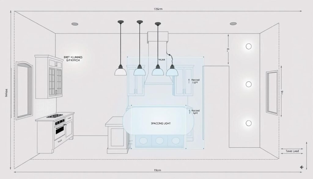 kitchen layout diagram showing proper light fixture placement and spacing kitchen layout diagram showing proper light fixture placement and spacing