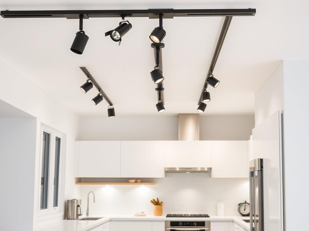 kitchen with adjustable track ceiling lighting system kitchen with adjustable track ceiling lighting system