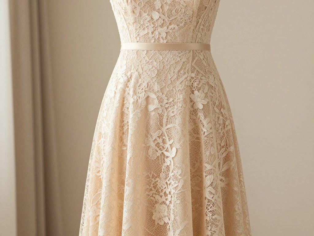 lace midi dress with elegant details
