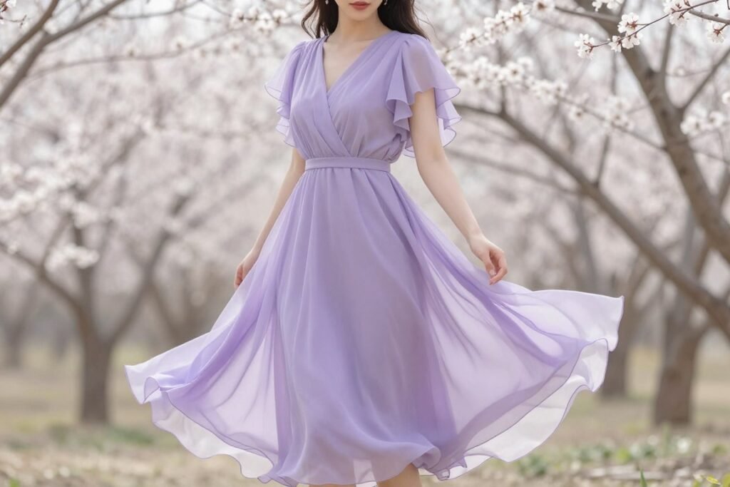 lavender chiffon dress spring celebration
