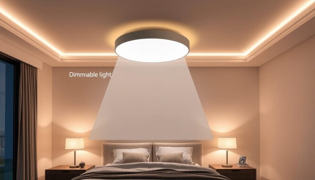 layered bedroom ambient lighting with overhead led ceiling and bedside lamps layered bedroom ambient lighting with overhead led ceiling and bedside lamps