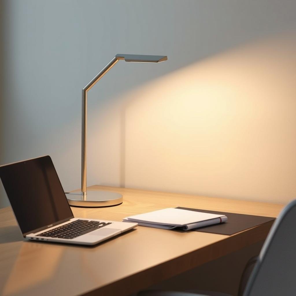 led table lamp ambient lighting on home office desk led table lamp ambient lighting on home office desk
