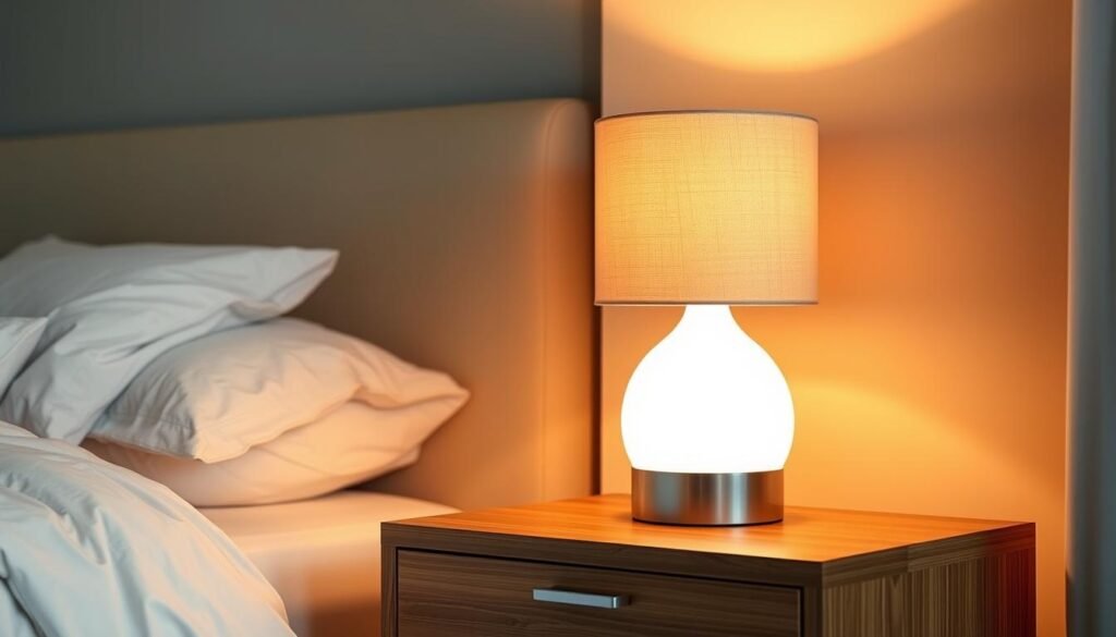 led table lamp creating warm ambient lighting on nightstand led table lamp creating warm ambient lighting on nightstand