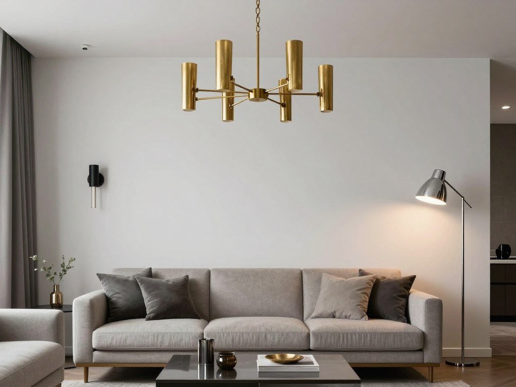 living room with mixed metal lighting finishes living room with mixed metal lighting finishes