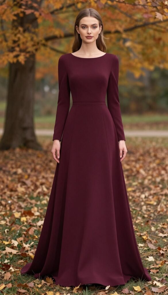 long sleeve formal dress for black tie wedding