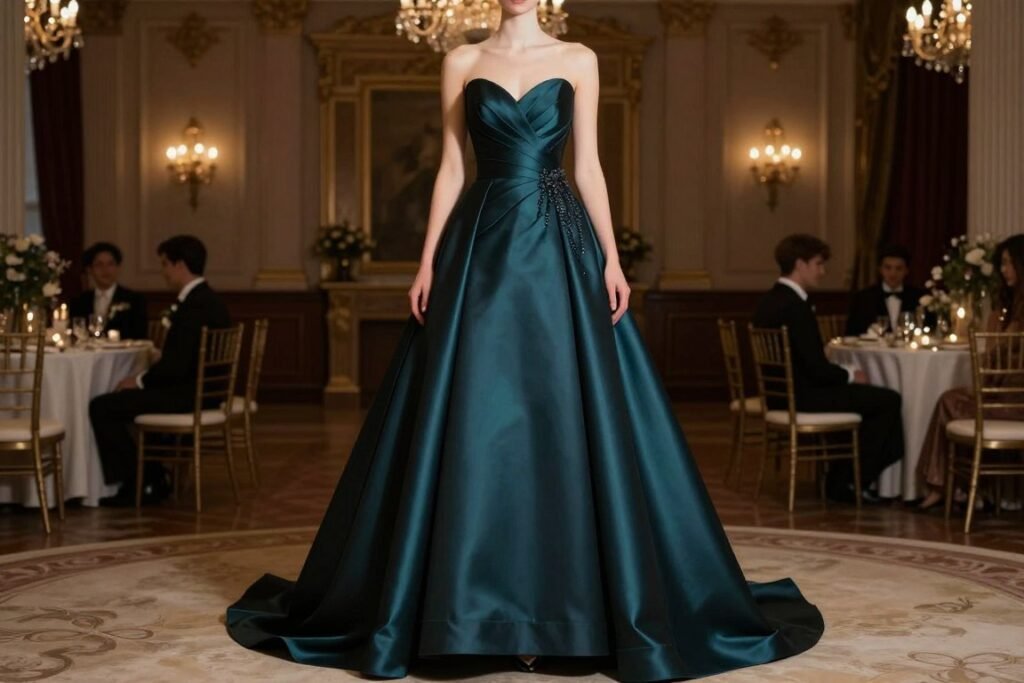 luxurious formal gown for black tie wedding