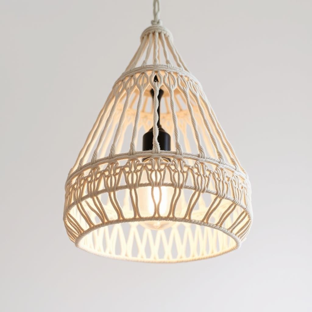 macrame pendant light shade handcrafted