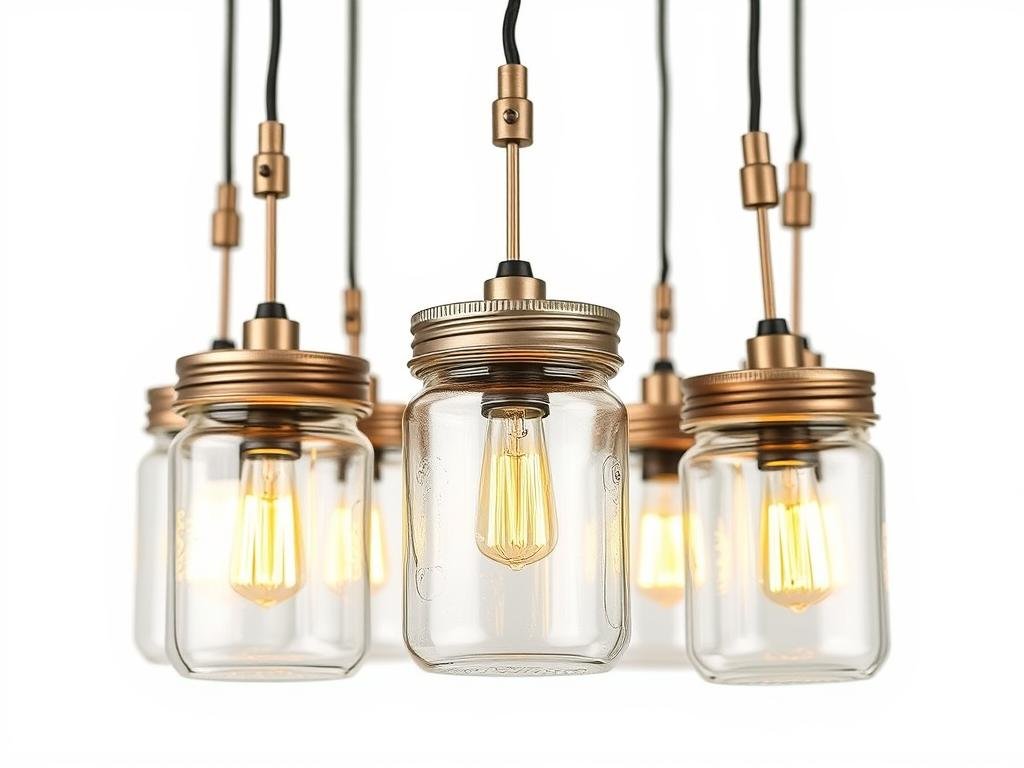 mason jar pendant lights rustic style