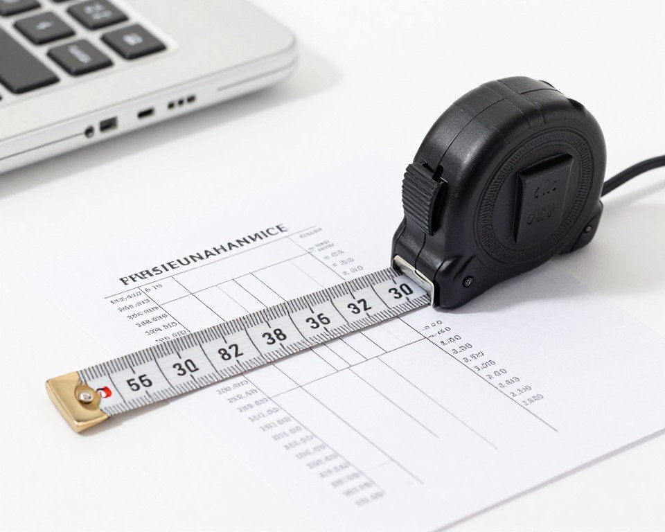 measuring tape and size chart for dress shopping
