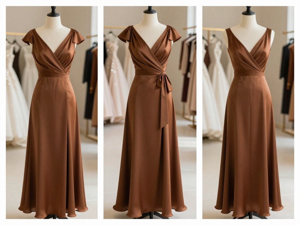 mid-range brown wedding guest dress collection