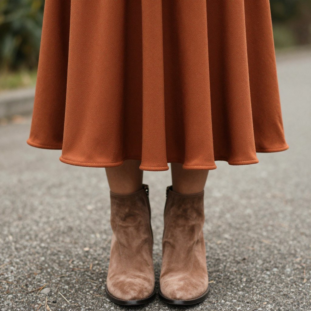 midi dress styling with boots for fall wedding
