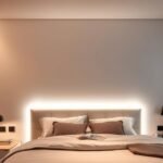 LED Strip Lighting Ideas Bedroom: 35+ Creative Designs modern bedroom with led strip lighting ideas bedroom showcasing ambient glow behind headboard