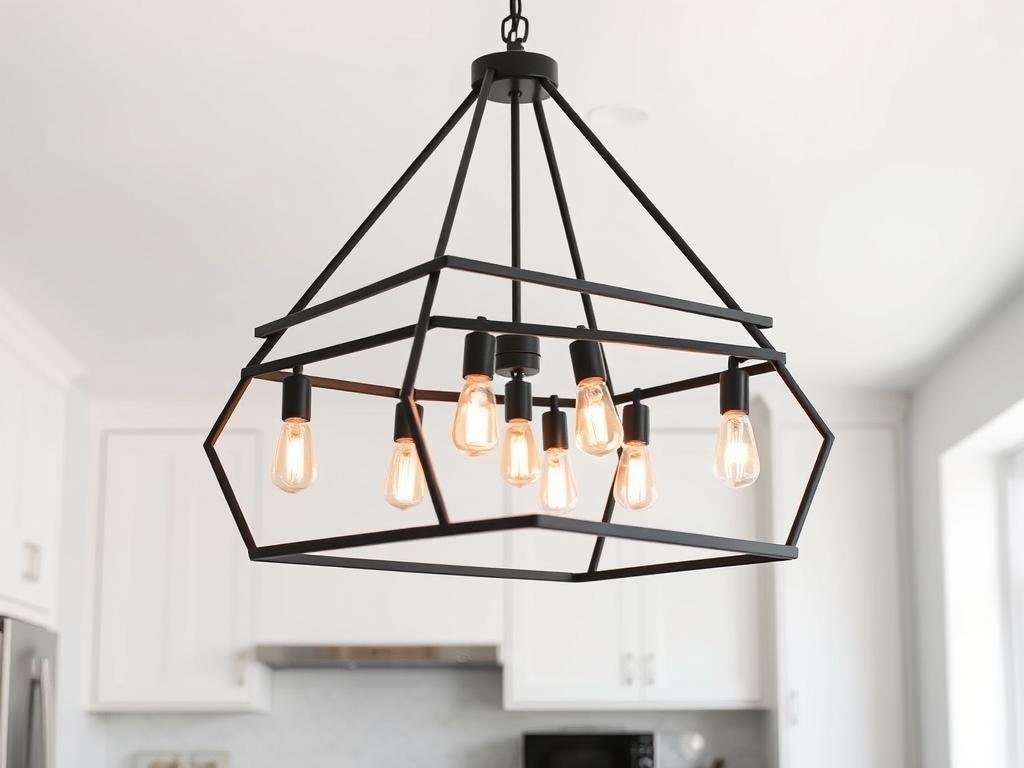 modern geometric chandelier in contemporary kitchen modern geometric chandelier in contemporary kitchen