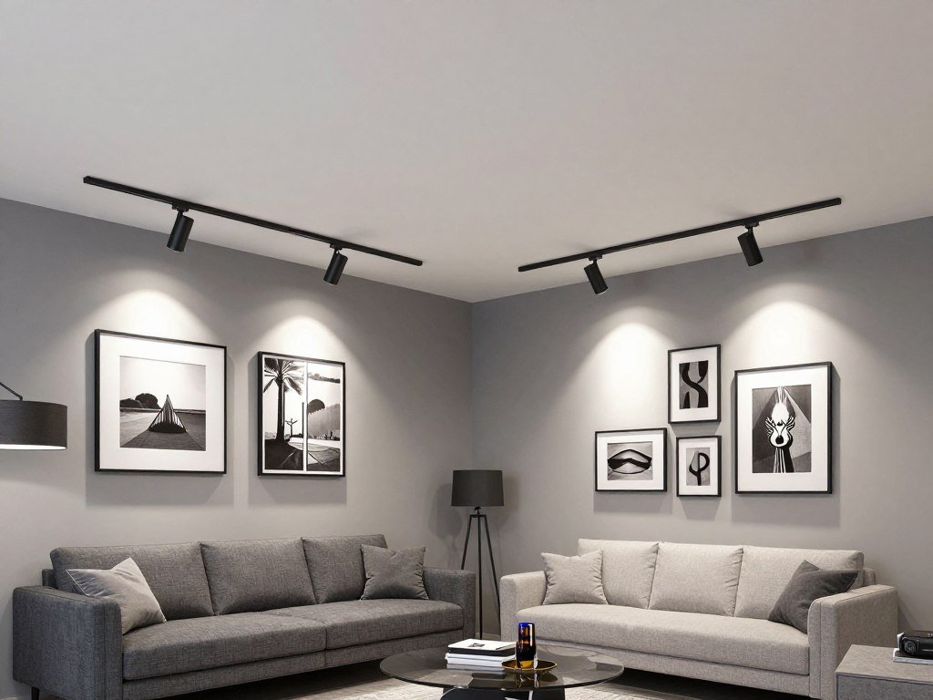 modern track lighting system in contemporary living room modern track lighting system in contemporary living room