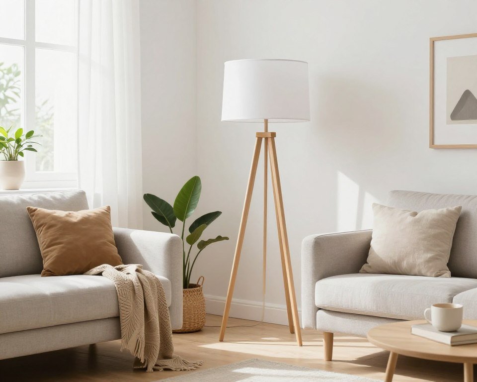 modern tripod floor lamp in scandinavian style living room modern tripod floor lamp in scandinavian style living room