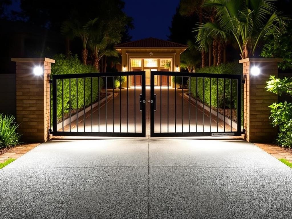 motion sensor lights at driveway entrance