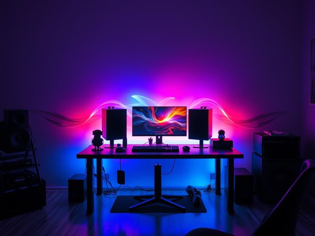 music sync led strip lights responding to audio in ambient setting music sync led strip lights responding to audio in ambient setting