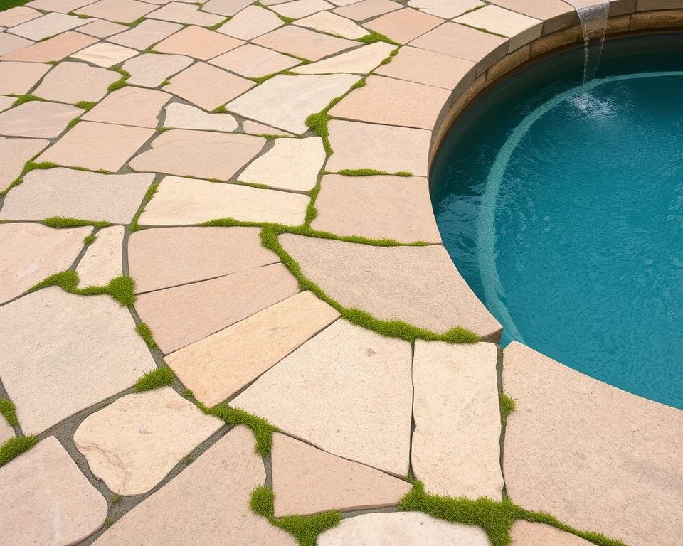 natural stone around pool with irregular shapes natural stone around pool with irregular shapes