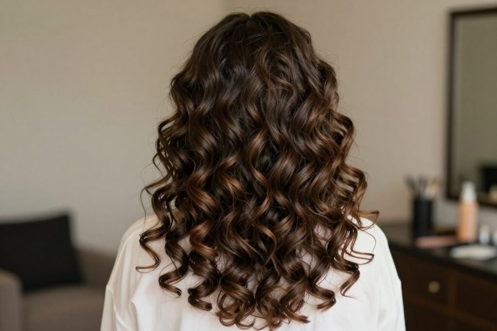 natural texture wedding guest hairstyle long hair