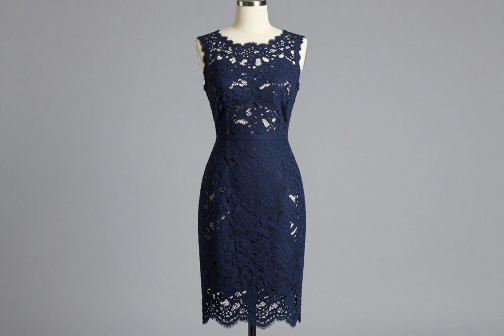 navy lace cocktail dress for wedding