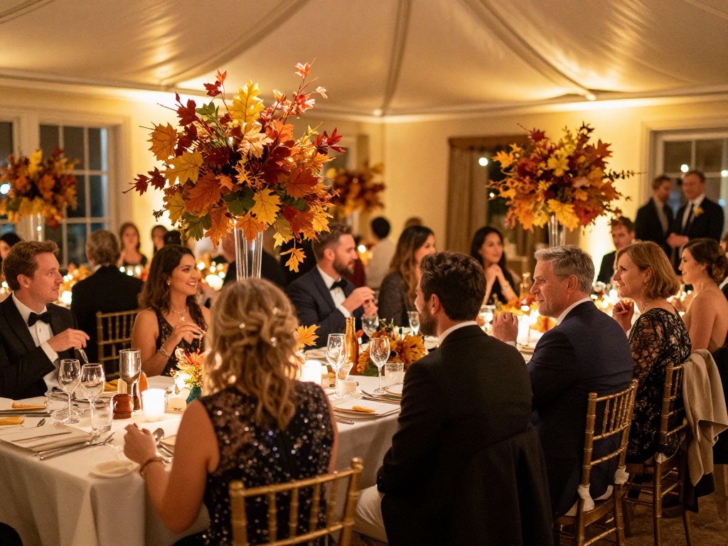 november wedding celebration scene