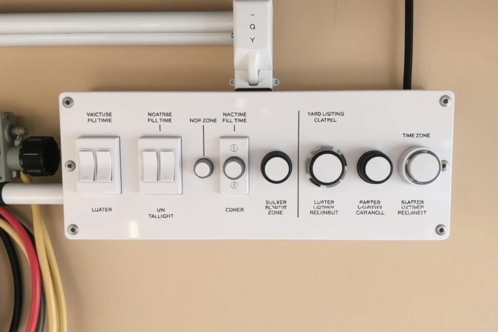 outdoor lighting control panel with multiple switches