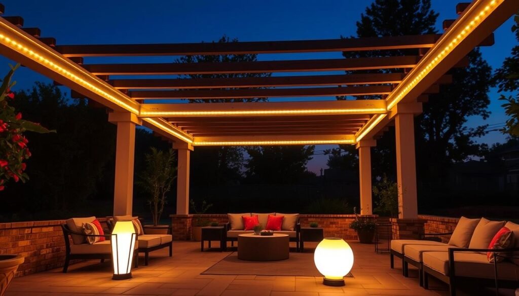 outdoor patio ambient lighting with led strip lights and floor lamps outdoor patio ambient lighting with led strip lights and floor lamps