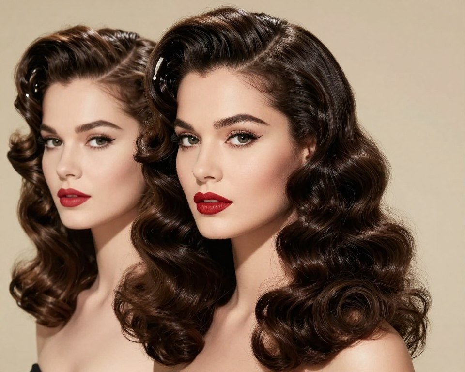 pin curl waves vintage wedding hairstyle