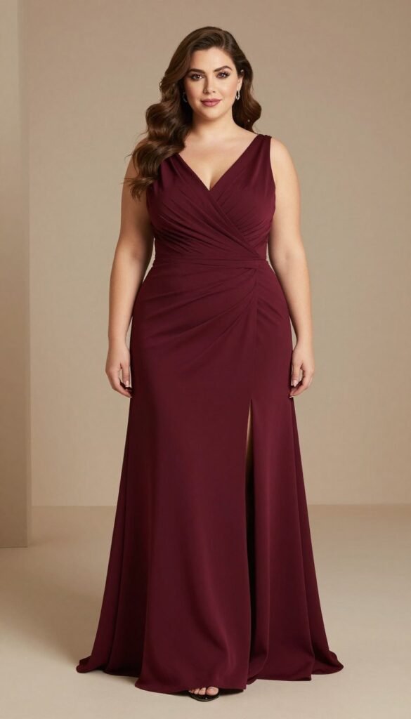 plus size formal dress with flattering details