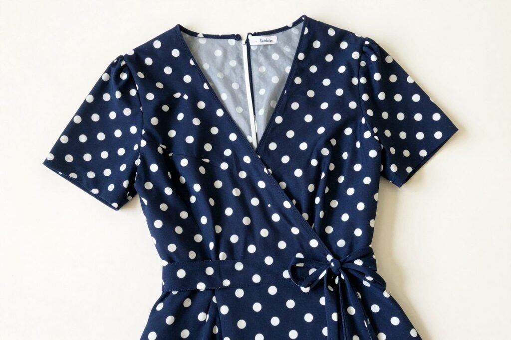 polka dot wrap dress vintage style