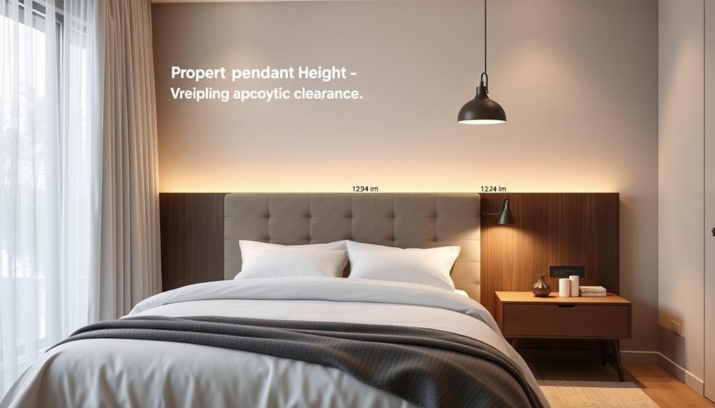 proper pendant light height above nightstand