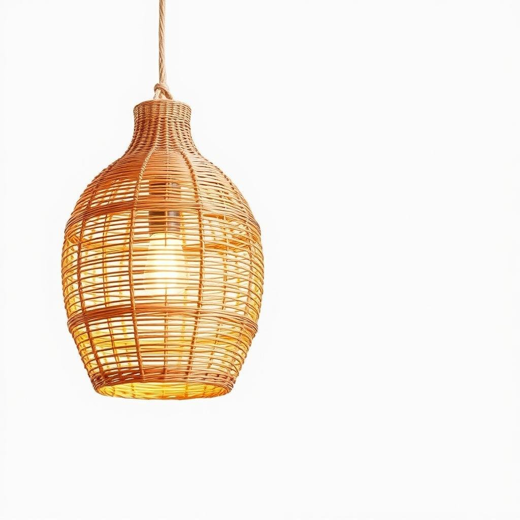 rattan woven pendant light bohemian style