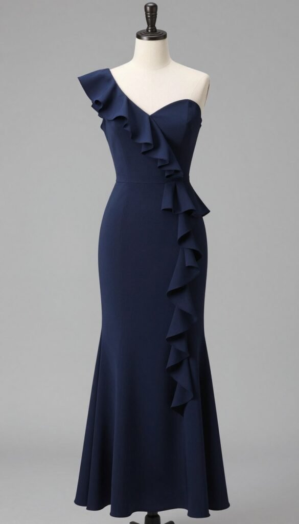 ruffled dress on rectangle body shape