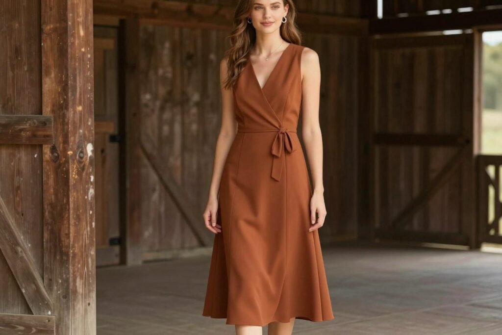 rustic venue appropriate wedding guest dress