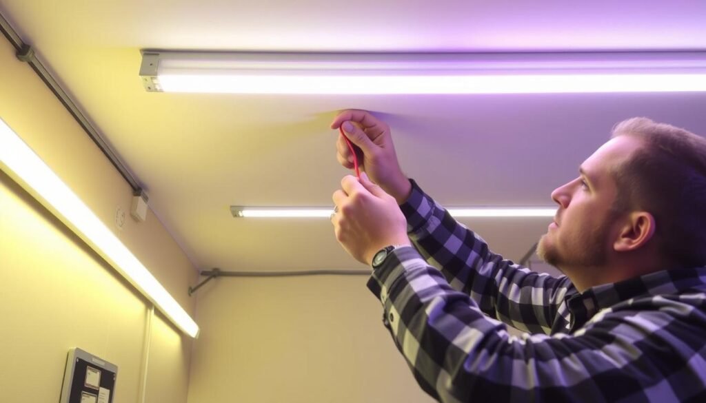safe led strip installation showing proper mounting and wire management