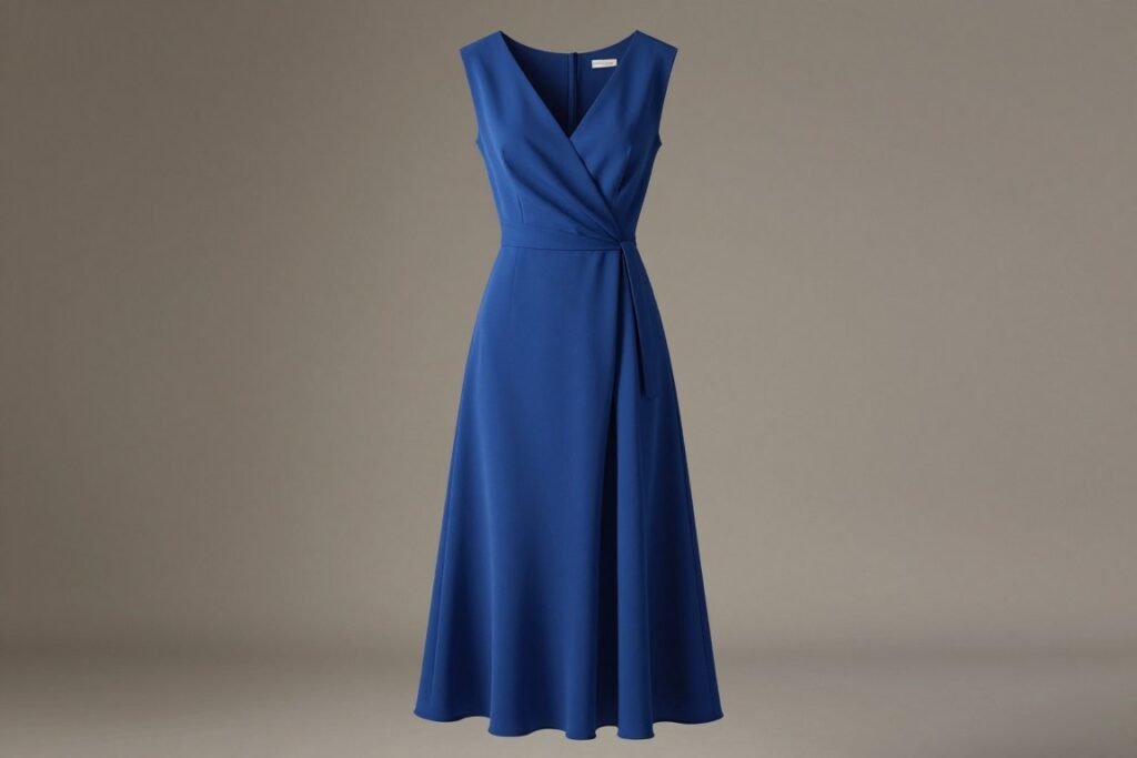 sapphire blue wedding guest dress