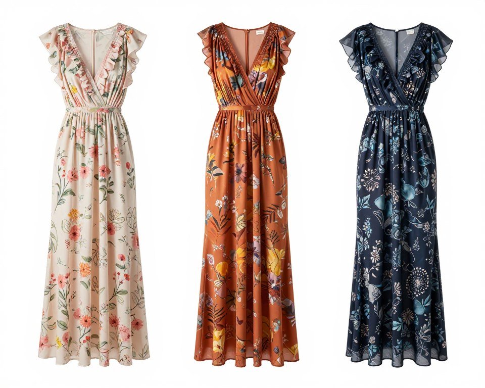 seasonal floral print dress examples