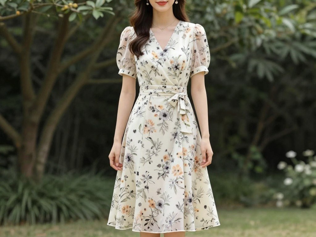 semi-formal floral midi dress