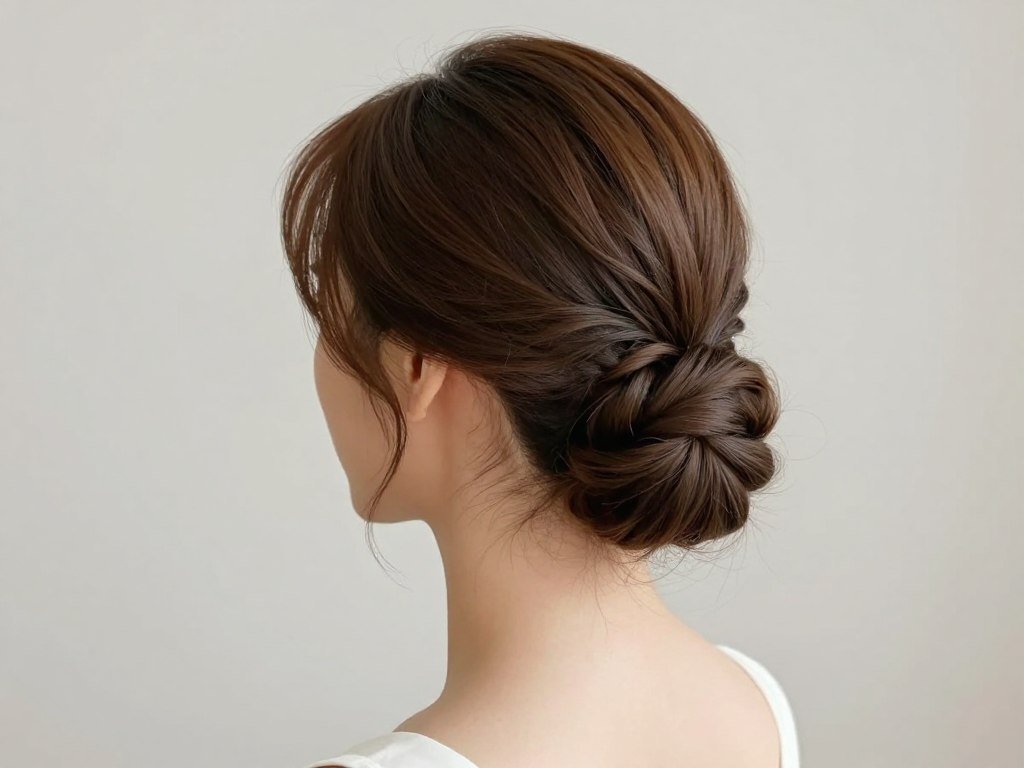 side swept low chignon wedding guest updo