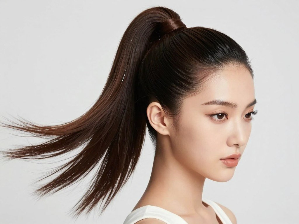 slicked back high ponytail wedding guest hairstyle