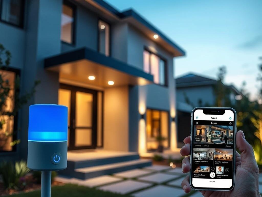 smart outdoor lighting controlled by home automation system