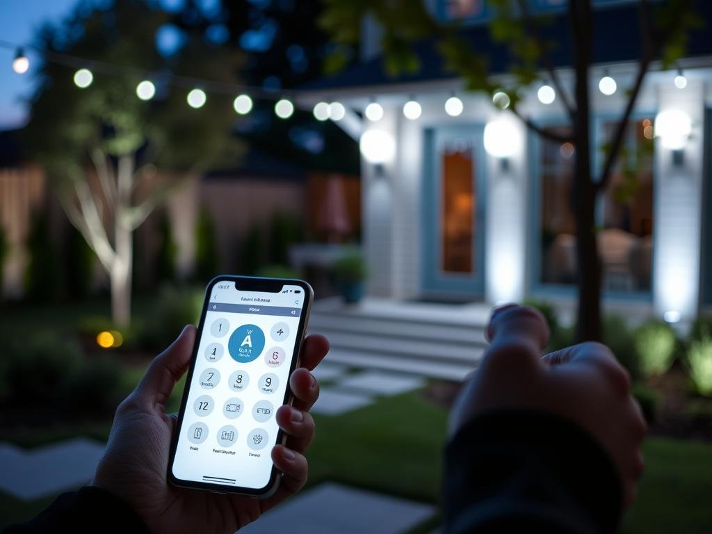 smart outdoor lighting system controlled by phone app