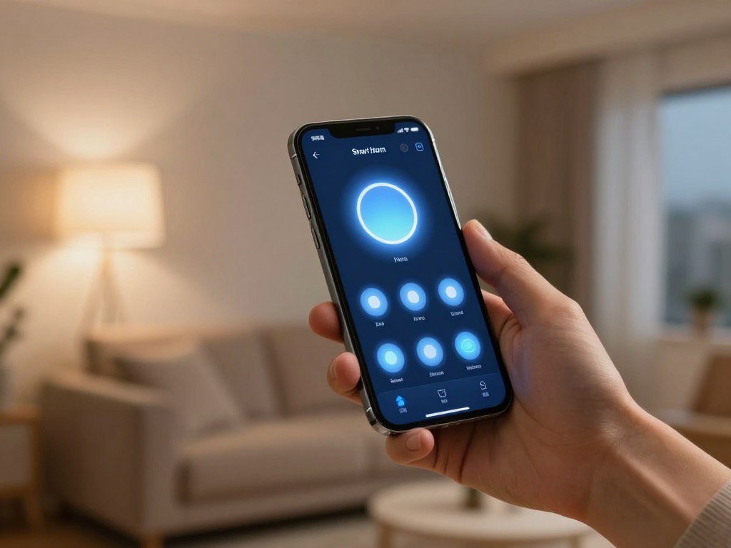smartphone controlling smart home lighting system smartphone controlling smart home lighting system
