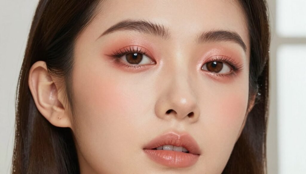 soft romantic wedding guest makeup look for brown eyes with rose and bronze tones