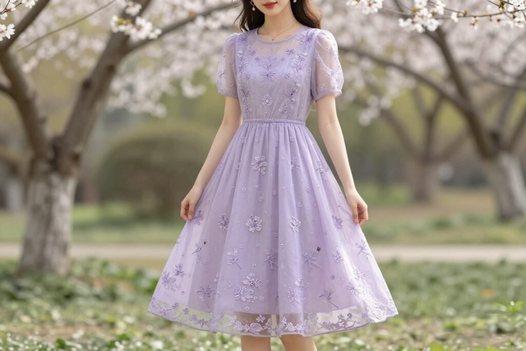 spring wedding guest midi dress
