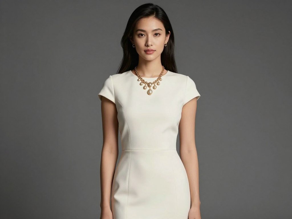 statement necklace with simple dress