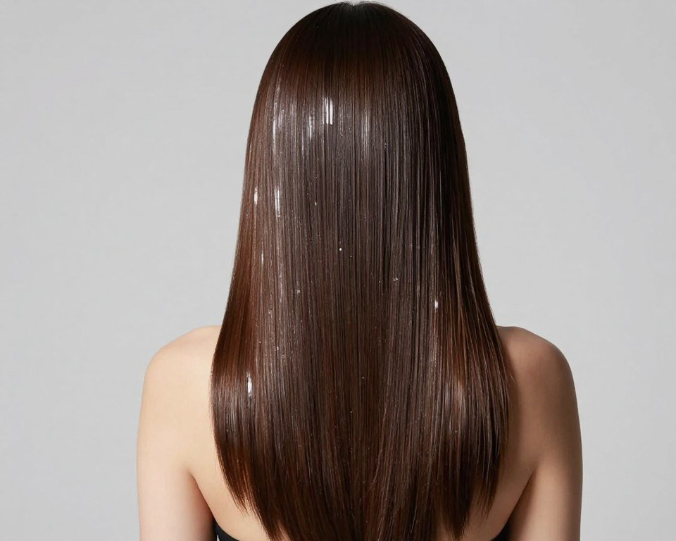 straight sleek hair wedding guest style