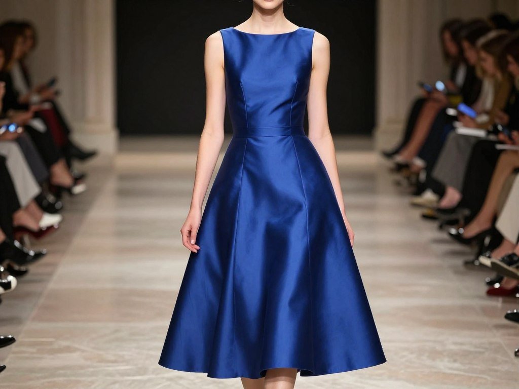 structured midi dress in luxurious fabric